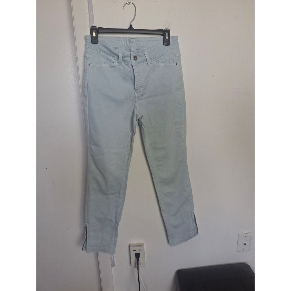 MAC Dream Jeans Light Blue Straight Leg Ankle Zip Denim Pants Womens